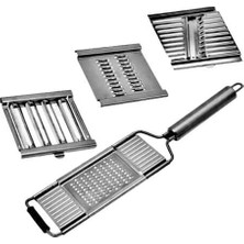 Ayrex Smartizi 3 Başlıklı Profesyonel Çelik Rende ve Sebze Dilimleyici - Metal Gövdeli Ergonomik Saplı Doğrayıcı