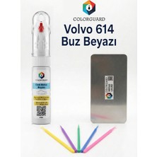 COLORGUARD Volvo 614 Buz Beyazı Rötuş Seti - 2 si 1 Arada İğne ve Fırça Uçlu Şişe, Rötuş Çeliği ve Rötuş Çubuğu