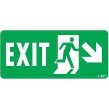 Timion Mey Ithalat® Exit Sağ Aşağı Uyarı Levhası 17,5X25 KOD:957