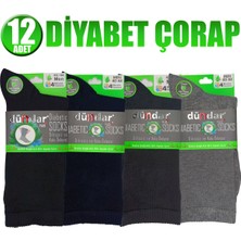 Dündar Plus Bambu Dikişsiz Koku Önleyici 12 Adet Karışık Renk Erkek Diabet (Şeker) Çorap-Çok Renkli-40-43