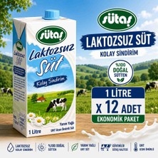 Sütaş Laktozsuz Süt 1lt x 12 Adet