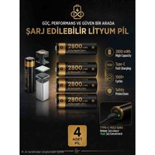 Velline Şarj Edilebilir Kalın Kalem Pil 1.5V 2800 Mwh Lityum Iyon Kumanda Pili