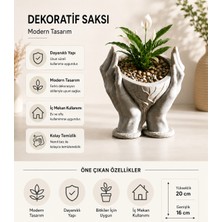 Dekoratif Eller Çiçek Saksısı | Modern Sukulent Kaktüs Saksısı | Ev Ofis Masa Üstü Dekoru