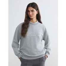Lc Waikiki Yeni Sezon Bisiklet Yaka Baskılı Kadın Sweatshirt