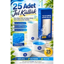 Tasarım Evi 25 Adet Tek Kullanımlık Kül Tablası Kokusuz Taşınabilir Pratik Jel Küllük Seti Ofis Kafe Ev