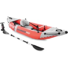 Ayrex 68303EP Excursion Pro Tek Kişilik Şişirilebilir Vinil Balıkçılık Kayık Seti, Kırmızı