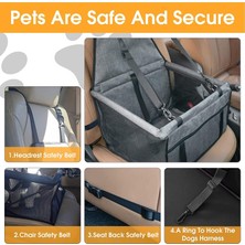 Happy Trend Araç Seyahat Kedi Köpek Evcil Hayvan Taşıma Koltuğu Askılı Çanta Araba Yatağı