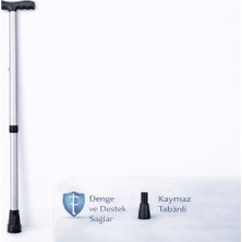 Ayrex Ayarlı Alüminyum Yürüyüş Bastonu, Kaymaz Tabanlı, Ergonomik Tutma, Yaşlı ve Hareket Kısıtlıları Için Denge Destekli