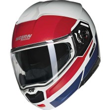 Happy Trend Nolan N90-3 06 Roboto 345 Çene Açılır Motosiklet Kaskı Kırmızı Beyaz M