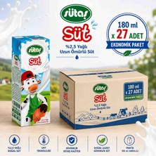 Sütaş %2.5 Yağlı Süt 180 ml x 27 Adet