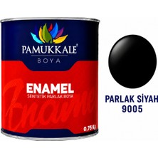 Pamukkale Arge Toptan Enamel Sentetik Parlak Yağlı Boya 0.75 kg Parlak Siyah 9005