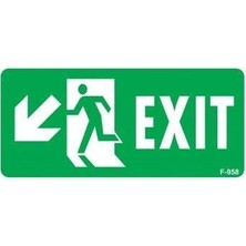 Timion Mey Ithalat® Exit Sol Aşağı Uyarı Levhası 17,5X25 KOD:958