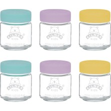 Happy Trend Kilner Silikon Kapaklı Bebek Kavanozları, Bebek Mamasını Dondurmak Veya Isıtmak Için Kap, Dondurucu ve Mikrodalga Fırına Uygun, Kendi Kendinize Doldurmanız Için Kapaklı Cam Saklama Kapları, 6 x 190 ml