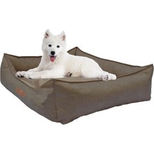 Happy Trend Kedi Yatağı-Köpek Yatağı-Fermuarlı-Yıkanabilir-Silinebilir-Yerli Üretim (Kahve, Large)