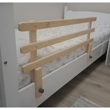 Ayrex Doğal Ahşap Bebek Çocuk Yatak Koruma Bariyeri Korkuluk Beşik Korkuluğu 90X45