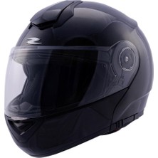 Happy Trend Zeus-Zs 3050 Çene Açılır Motosiklet Kaskı Pearl Black Xl