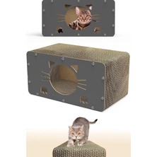 Happy Trend Tırmata Doğal Karton Kedi Tırmalaması Kedi Tırmalama Kanepesi Tahtası Kedi Tırmalama Evi (Karton/antrasit)