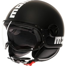 Happy Trend Momodesıgn Fgtr Classic Motosiklet Kaskı Açık Kask Mono Matt Black White S