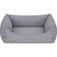 Happy Trend Pet Comfort Uniform Gri Puantiyeli Kedi ve Köpek Yatağı S 50X60CM