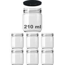 Happy Trend Afracam 10-1000 ml Farklı Boyutlarda Kavanoz (10-1000 Arası) cc Konserve Metal Kapaklı Cam Kavanoz 6 Adet (Şeffaf, 210 Cc)
