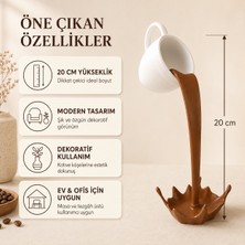 Dekoratif Dökülen Kahve Fincanı Biblosu 20 cm Kahve Köşesi Masaüstü Süs Objesi
