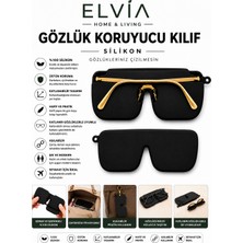 Elvia Home & Living %100 Silikon Gözlük Kılıfı, Asılabilir, Katlanabilir, Çantada Yer Kaplamaz