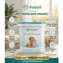 Patisil Kedi & Köpek Hijyenik Pet Temizleme Mendili 400 Adet - Pati, Kulak, Göz ve Tüy Temizleme Mendili