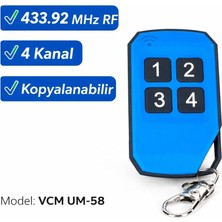 Ayrex Vcm Um-58 433 Mhz Rf Uzaktan Kumanda 4 Kanal Kopyalanabilir Garaj ve Kapı Kumandası