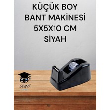 Ayrex Seyfi Kirtasiye Küçük Boy Masaüstü Bant Makinesi, 5X5X10 Cm, Siyah