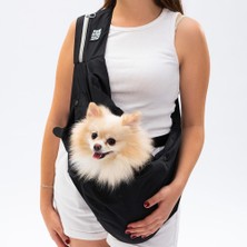 Ayrex Siyah Crossbody Küçük Irk Köpek Çapraz Taşıma Çantası