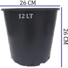 Ayrex Ekodoğa Üretim Saksısı 1 Adet 26X26 cm 12 Lt Plastik Saksı Siyah Üretim Saksı Bitki Saksısı