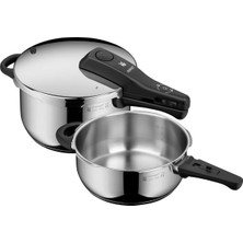 Ayrex Wmf Perfect One Pot 2 Parça Düdüklü Tencere Seti, 4,5 L ve 3 L, Indüksiyon Uyumlu, Cromargan® Yüksek Kaliteli Paslanmaz Çelik, 2 Pişirme Kademesi, Büyük Pişirme Göstergesi, Çıkarılabilir Kapak S