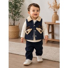 Gültekin Bebe Canöz Bebe Yelekli Gömlekli Erkek Üçlü Takım 9-24 Aylık -AY3914856 - Lacivert