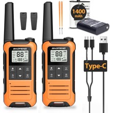 Ayrex Valkyrie Baofeng Lisans Gerektirmez El Telsizi F22 / 22 Kanal / Type-C Şarjlı / 1400 Mah / 2'li Set
