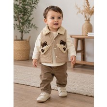 Gültekin Bebe Canöz Bebe Yelekli Gömlekli Erkek Üçlü Takım 9-24 Aylık -AY3914856 - Kahverengi