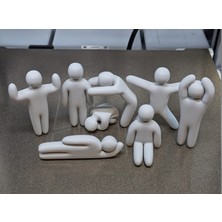 Baba Oğul 3D 8 Adet Eğlenceli Boyamalık Mini Figür Seti – 3D Baskı