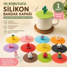 Ufak Tefek Şeyler 1 Adet Isı Koruyucu Silikon Bardak Kapağı - Sevimli Figürlü Kupa ve Bardak Kapağı (Sürpriz Model)
