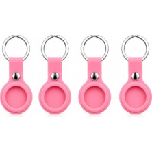 Ayrex Coverzone Airtag ile Uyumlu Silikon Anahtarlık Kılıfı A020 Darbe Emici Koruma Metal Halkalı Tracker Holder Çizilmeye Dayanıklı Çanta Bavul Anahtar Evcil Hayvan Takibi Için Koruyucu Kılıf Pembe 4