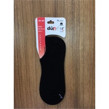 Dündar-Unisex Siyah Pamuklu 3'lü Dikişsiz Sneaker Çorap-Siyah-36 - 40