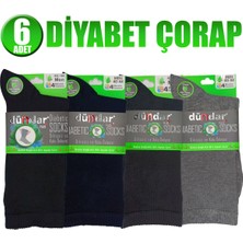 Dündar-Plus Bambu Dikişsiz Koku Önleyici 6 Adet Karışık Renk Erkek Diabet (Şeker) Çorap-Çok Renkli-40-44