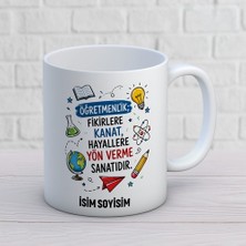 Ajans 313 AJANS313 Kişiye Özel Öğretmenlik Fikirlere Kanat Hayallere Yön Verme Sanatıdır Kupa Bardak - Anlamlı Öğretmenler Günü Hediyesi