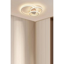 Happy Trend Sole Modern Tasarım Salon - Mutfak - Hol Beyaz LED 3 Lü Avize (Beyaz)
