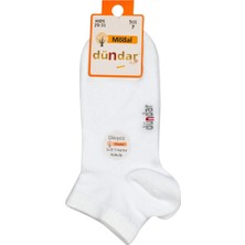 Dündar-Çocuk Modal Patik Çorap 8047 6'lı Paket-Beyaz-36 - 40