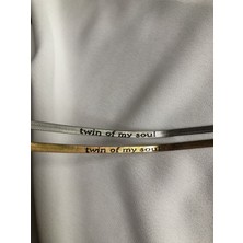 C&On Design Kişiselleştirilebilir Yazılı Gold ve Gümüş Rengi Italyan Çelik Sevgili Bilekliği - 2 Adet Kararmaz Garantili Çift Kombin Bilekliği