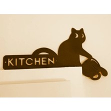Belirtilmemiş "kitchen" Yazılı Kedi Figürlü Mutfak Dekoru