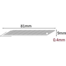 Happy Trend 1 Adet Ince Metal Gövdeli Maket Bıçağı Cep Tipi Mini Ince Falçata 10LU Yedek Uçlu Set
