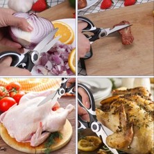 Happy Trend Mutfak Makası Çok Amaçlı Paslanmaz Çelik Makas Tavuk Kesme Makas Balık Temizleme Makası Çok Amaçlı Pratik Kılıflı (Asorti)