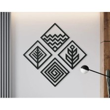 Belirtilmemiş 4 Element Temalı Dekoratif Duvar Süsü (4 Parça)