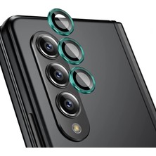 Happy Trend Ehr. Samsung Galaxy Z Fold 4 Kamera Lens Koruyucu Alüminyum Çerçeveli Tek Lens Temperli Cam, Ultra Ince Çizilmeye Dayanıklı Metal Lens Koruma, Z Fold 4 Kılıf Uyumlu Kamera Koruyucu-Yeşil