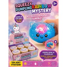 Sepetly Squeezy Dumpling Işıklı Boncuklu Unicorn Squishy Çin Mantısı - Kırmızı Mavi LED Işıklı Sıkma Oyuncağı (Sürpriz Model)